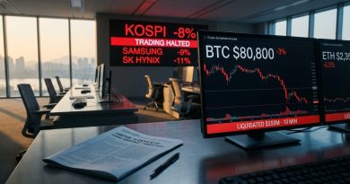 A bolsa coreana fechou em queda de 8% e o bitcoin perdeu os US$ 81 mil - liquidações de bitcoin