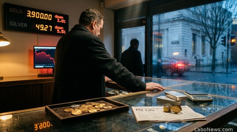 O ouro caiu ao menor nível em um ano com a inflação em 3,6% e aposta em alta de juros em dezembro - queda do ouro