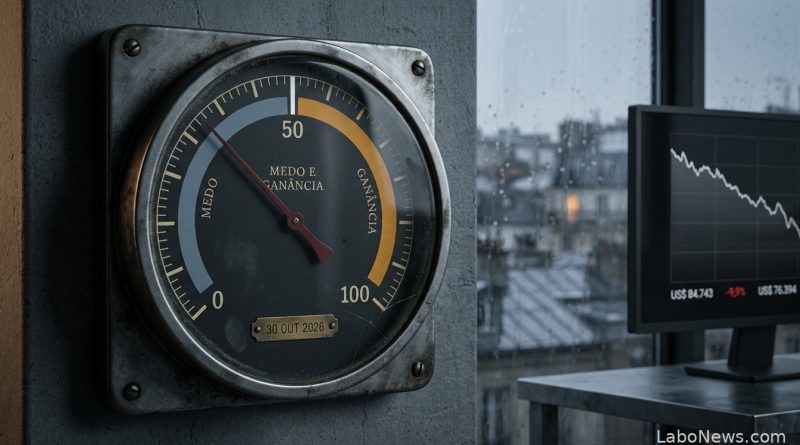 O apetite do mercado perdeu metade do nível em 26 dias, e o bitcoin caiu 10% no mesmo período - índice de medo e ganância