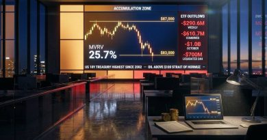 Painel de mercado mostra o gráfico do bitcoin descendo depois da rejeição perto de 87 mil dólares